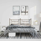 Metal Bed Frame without Mattress with Headboard Black 135x190cm 353536