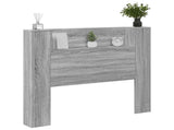 Storage Headboard with LED Grey Sonoma Engineered Wood 3418661
