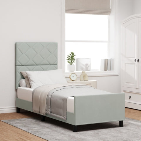 ZNTS Bed Frame Light Grey 80x200 cm Velvet 3344969