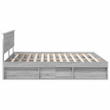 Bed Frame Grey Sonoma 200 x 200 cm Engineered wood 3407837