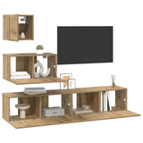 TV Cabinet Set Wall-mounted 4 pcs Artisan Oak Engineered Wood 3393437