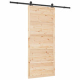 Sliding Door Natural 90 x 208 cm Solid Pine Wood 3445612