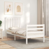 Bed Frame without Mattress White Small Single Solid Wood 3194207