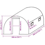 Greenhouse Replacement Cover 200x300x200 cm Green 316442