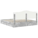 Storage Bed Concrete Grey 200 x 200 cm Engineered Wood 3413474