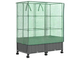 Garden Planter with Greenhouse Cover&Wheels 2 pcs Light Grey PP 3422982