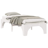 Bed Frame White 90 x 190 cm Solid Pine Wood 873011