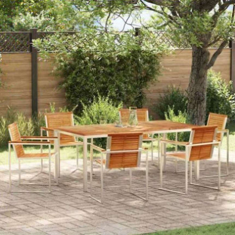 Garden Dining Set 7 pcs Solid Wood Teak 3334826