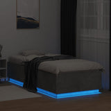 Bed Frame with LED without Mattress Concrete Grey 100x200 cm 3209628