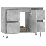 Bathroom Cabinet Concrete Grey 80x33x60 cm Engineered Wood 831656
