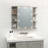 Mirror Cabinet with LED Concrete Grey 70x16,5x60 cm 808877