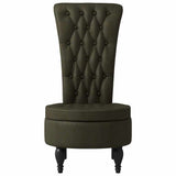 Slipper Chair Army Green 56.5 x 70 x 110 cm Faux Suede Leather 42020689