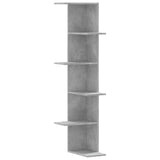 ZNTS Wall Corner Shelf Concrete Grey 36.5x36.5x140 cm Engineered Wood 852630