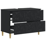 Bathroom Sink Cabinet DELFT Black 82 x 41x 59 cm 897016