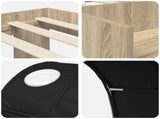 Bed Frame with Tunnel with Shelf 3 pcs Sonoma Oak and Black 3423628