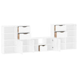 5 Piece TV Units with Storage ODDA White Solid Wood Pine 3365377