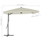 Garden Parasol with Steel Pole 250x250 cm Sand 44882