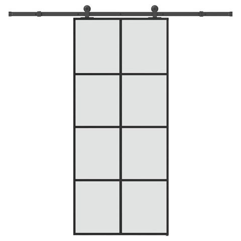 Sliding Door with Hardware Set 90x205 cm ESG Glass&Aluminium 3332896