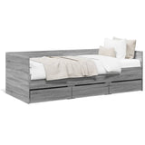 ZNTS Daybed with Drawers without Mattress Grey Sonoma 75x190 cm Small Single 3280837