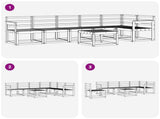 Outdoor Sofa Set 7 pcs White Solid Acacia Wood 3387723