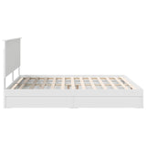 Storage Bed with Headboard White 200 x 200 cm Engineered Wood 3409517