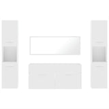4 Piece Bathroom Furniture Set White Engineered Wood 3308536