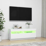 TV Cabinet with LED Lights White 100x35x40 cm 804454