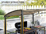 2.2 x 1.5 m BBQ Grill Gazebo Tent, Garden Grill with Metal Frame, Curved Canopy and 10 Hooks, T3398P327940