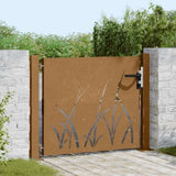 Garden Gate 100x100 cm Corten Steel Grass Design 153227
