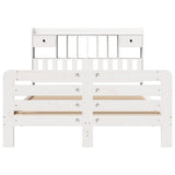 Bookcase Bed without Mattress White 160x200 cm Solid Wood Pine 3309969