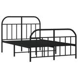 Bed Frame Black Powder-Coated Steel 120x190 cm Bed Frame 353650