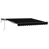 Retractable Awning Manual Black 350 x 250 cm Fabric 3330326
