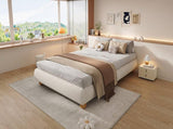 Upholstered bed, 4ft6 double bed 135190cm, Sturdy bed slats, Comfortable soft bed, Boucle N604P390167W