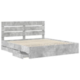 Bed Frame with Drawer Concrete Grey 180 x 200 cm Engineer Wood 3411815