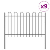 Garden Fence 9 pcs Grey 15.3 x 1.2 m Powder-coated Steel 3334176
