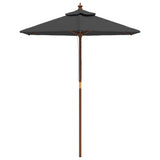 Garden Parasol with Wooden Pole Anthracite 196x231 cm 363161