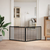 Dog Gate Foldable 2 Panels Black 160 cm Poplar Wood 352192