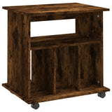 Rolling Cabinet Smoked Oak 60x45x60 cm Engineered Wood 826354