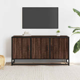 TV Cabinet Brown Oak 100x35x50 cm Engineered Wood and Metal 848833