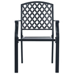 Stackable Garden Chair Set 3 pcs Anthracite Powder-coated Steel 3283768