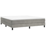Box Spring Bed Frame Light Grey Super King Velvet 3121193