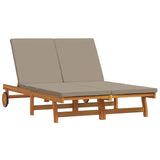 Sun Lounger Brown 125 x 200 x 84 cm Solid Acacia Wood 3325191