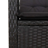 2 Piece Garden Dining Set with Cushions Black Poly Rattan 3277391