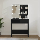 Dressing Table with LED Black 74.5x40x141 cm 808802
