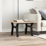 ZNTS Coffee Table Y-Frame 70x70x40 cm Solid Wood Pine and Steel 3282705