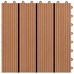 22 pcs Decking Tiles 30x30 cm 2 sqm WPC Dark Brown 277796