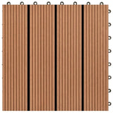 22 pcs Decking Tiles 30x30 cm 2 sqm WPC Dark Brown 277796