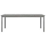 ZNTS Garden Table Grey 200x100x75 cm Solid Wood Acacia 318745