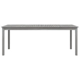 ZNTS Garden Table Grey 200x100x75 cm Solid Wood Acacia 318745