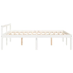 Senior Bed without Mattress White 150x200cm King Size 810620